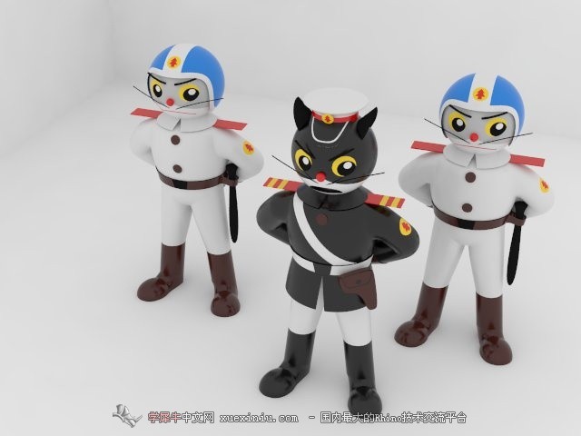 黑猫警长和两名白猫警士
