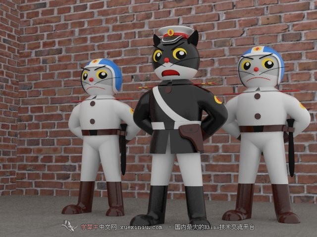 黑猫警长和两名白猫警士