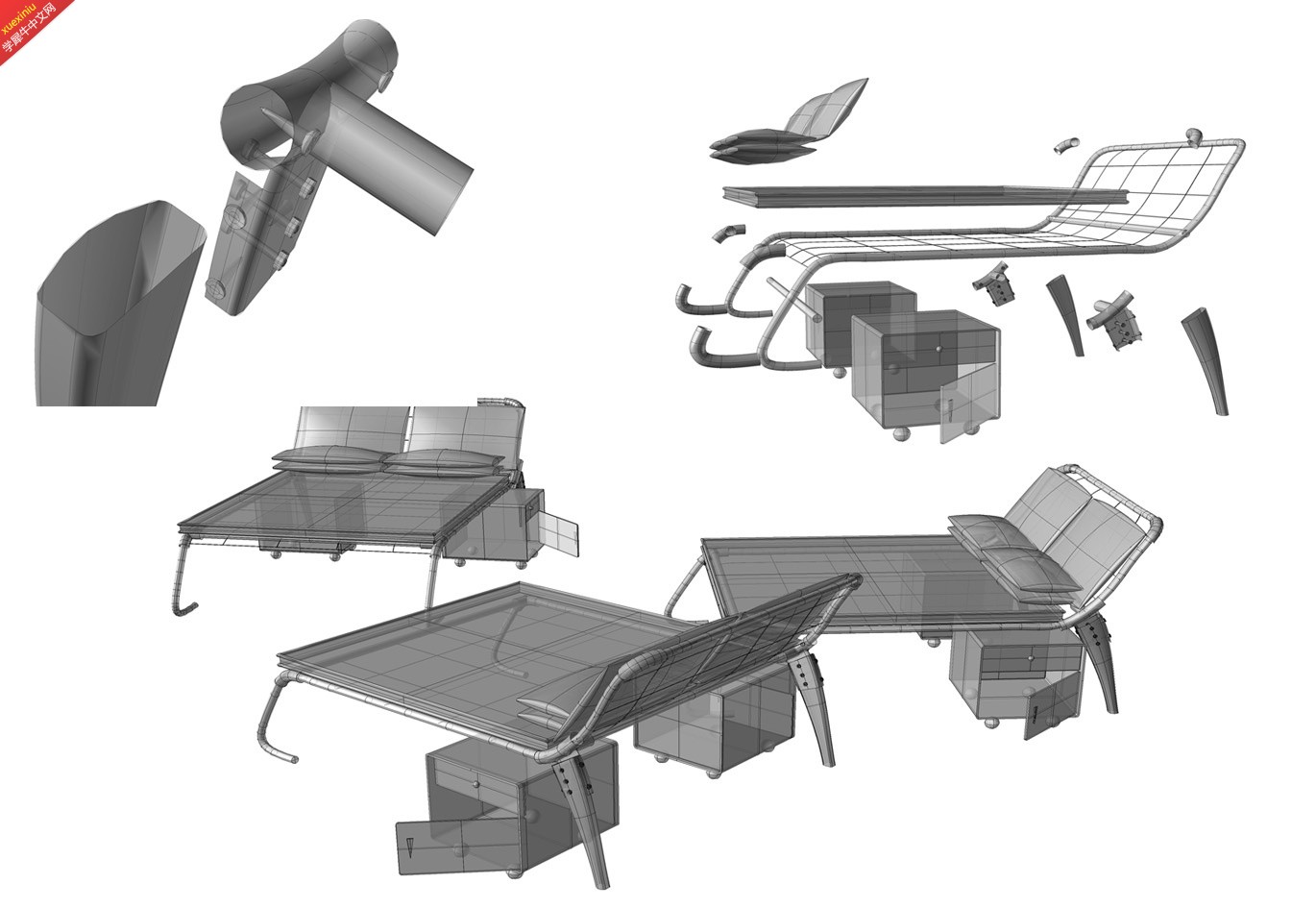图4-32木脚钢架床结构示意图