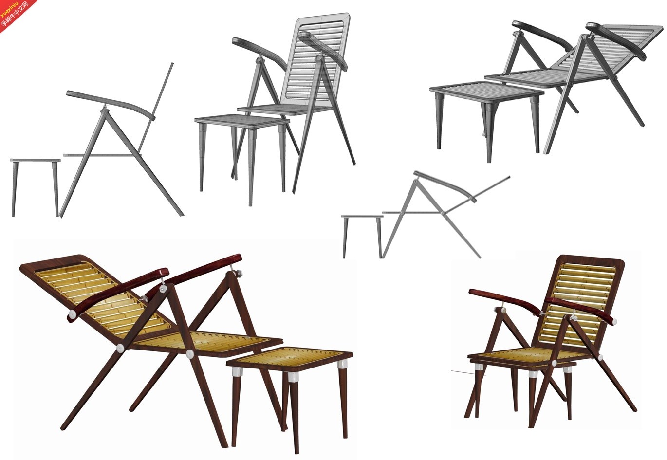 图4-51活动木躺椅