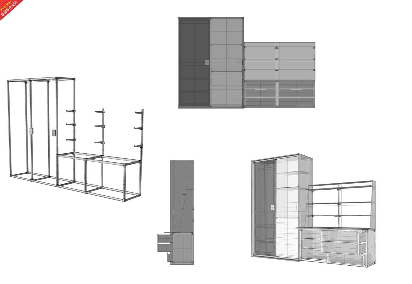 图52-3组合櫃2骨架及外型素稿
