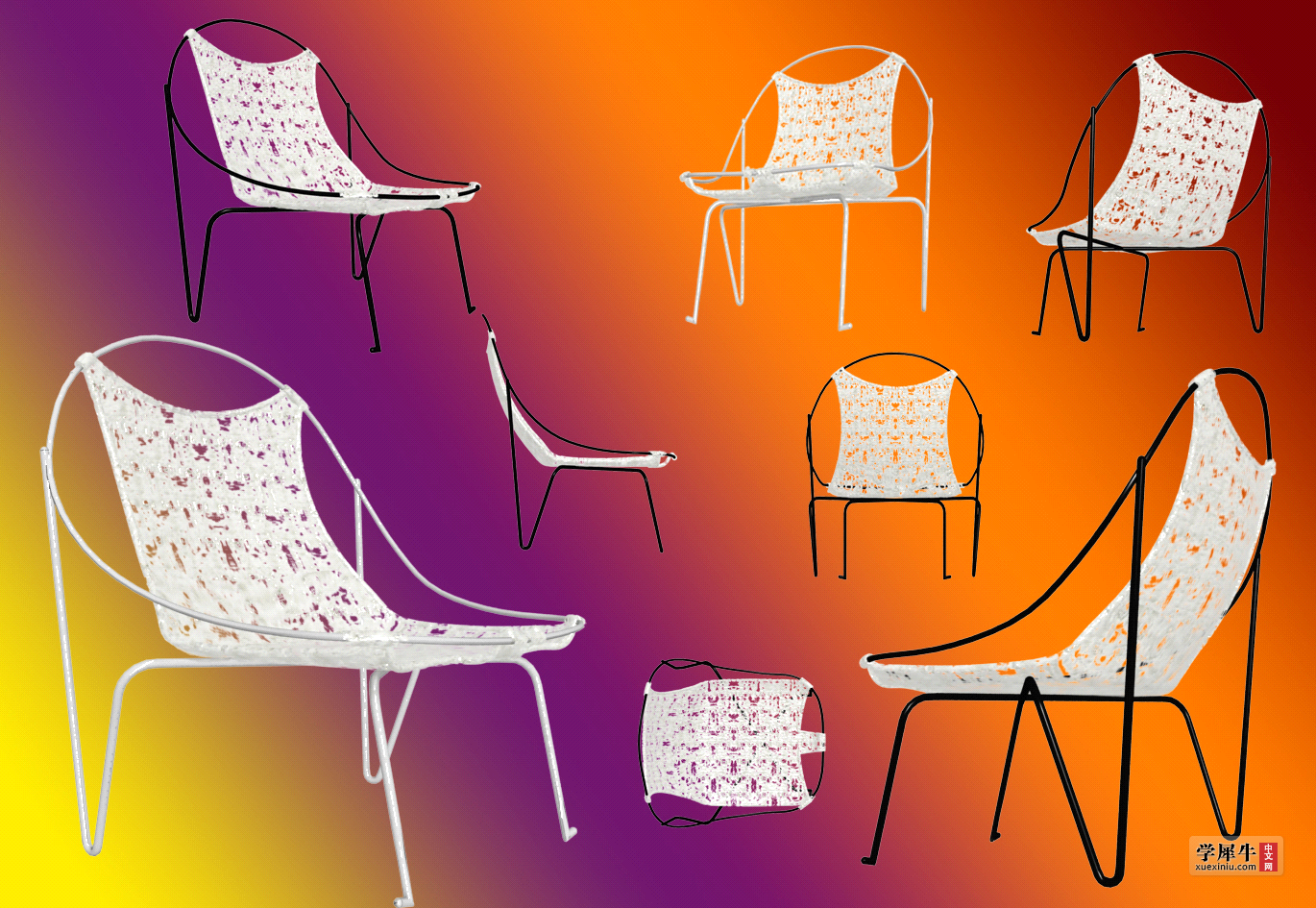 图1- 4  •编织料鉄架椅4