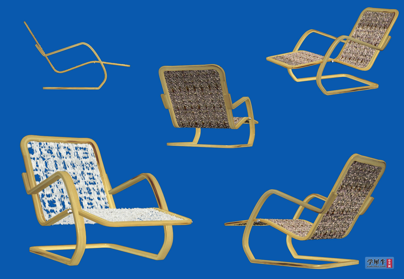 图3-3•金屬架编织料面躺椅