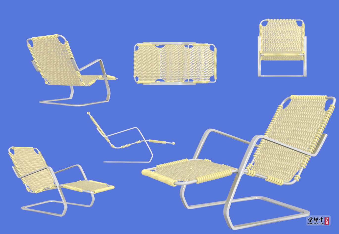 图3-4 金屬架编织躺椅