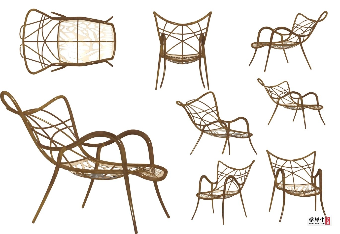 图4-4  • 管架空花躺椅b