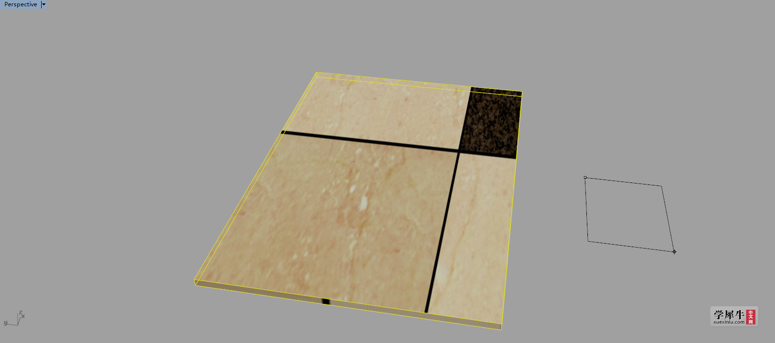 拉出一个地砖实际大小的长方体，这个因地面参照物而定