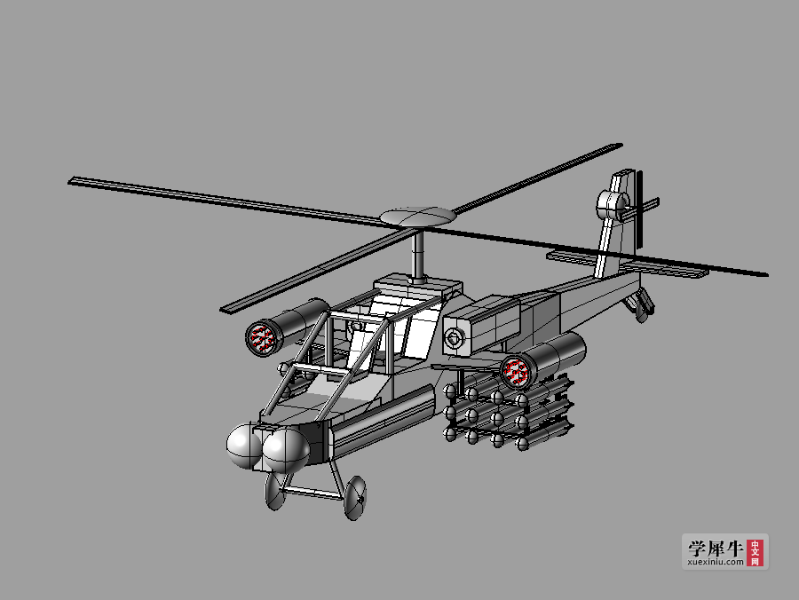 画一架阿帕奇直升机图片