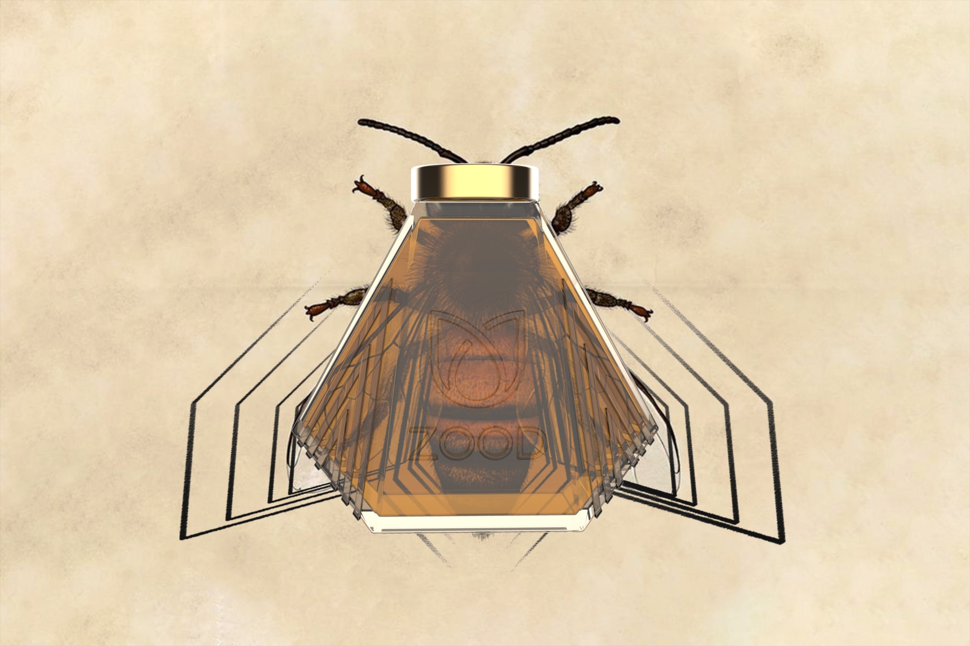 几何玻璃蜂蜜罐模仿翅膀概念背景.597.jpg