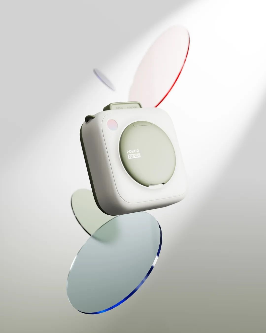 pokoo磁吸充电宝 设计：所思设计   pokoo是为年轻用户设计的mini磁吸充电宝。通过方和圆的组合，形成简洁的 ...