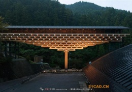 日本高知县的梼原木桥博物馆