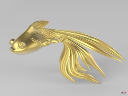 三维动物建模-龙，金鱼