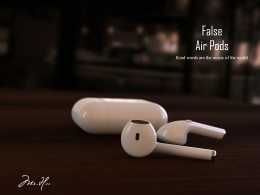 苹果蓝牙无线耳机Air Pods渲染