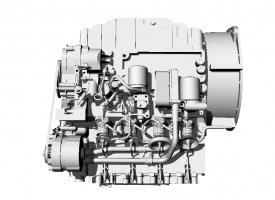 柴油热机发动机机械结构三维模型 可渲染 汽车 气缸