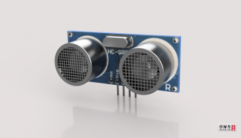 超声波传感器电子元器件零件电路板芯片pcb三维模型可渲染