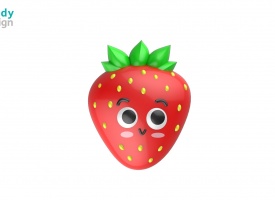 草莓3D贴