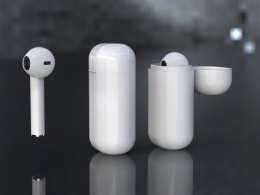 苹果单只无线耳机建模渲染