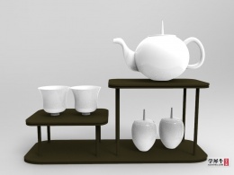 茶具设计，一整套，茶壶、茶杯和茶叶罐