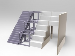 楼梯结构及渲染效果图