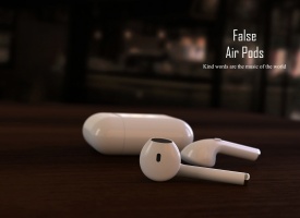 苹果耳机渲染，有模型