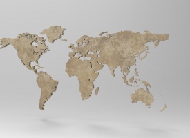 世界地图三维模型可渲染可3D打印陆地板块地球立体大陆