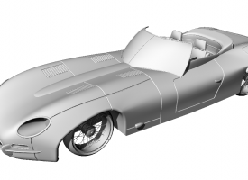 捷豹E型跑车三维模型渲染可用犀牛编辑 汽车轿车曲面