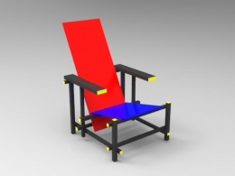 做了个红蓝椅