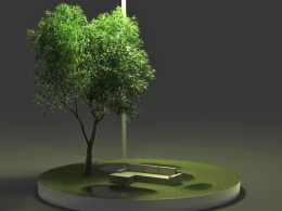 微景观-路灯与树模型分享