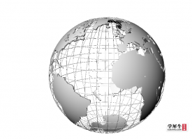 地球三维模型可渲染经纬线陆地全球地球仪板块