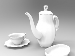 茶壶，杯子，附模型
