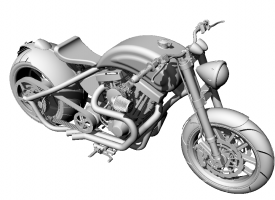 哈雷摩托Fatster三维模型渲染可犀牛编辑摩托车