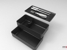 简约餐盒带勺子和筷子