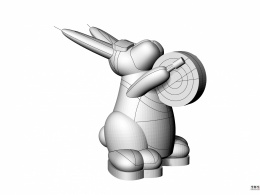 3D兔子卡通模型建立，内含建立线