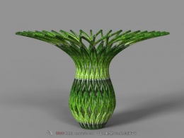 竹子做的镂空花瓶噢