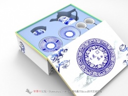青花茶具设计