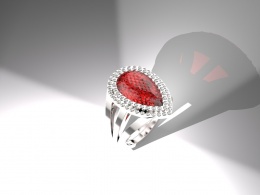 原创红宝石戒指（有附件）-第一次建珠宝类的模，望指导.
