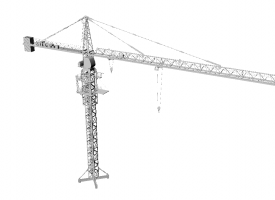 吊机吊塔起重机可3D打印三维模型可渲染可编辑曲面