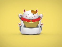 网上找的3D模型 重新渲染+ps的，大招财猫猫。