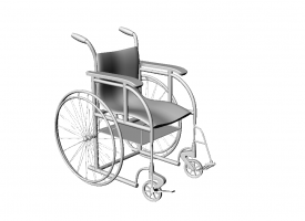轮椅老年人手动代步车医疗器械工具轮子座椅三维模可渲染