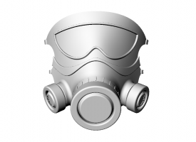 防毒面具三维模型全面罩口罩穿戴医用生化防护防尘口罩
