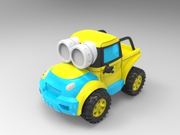 小黄人玩具车汽车电动可爱模型,大三接的一个单子