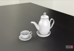 茶具犀牛模型和渲染